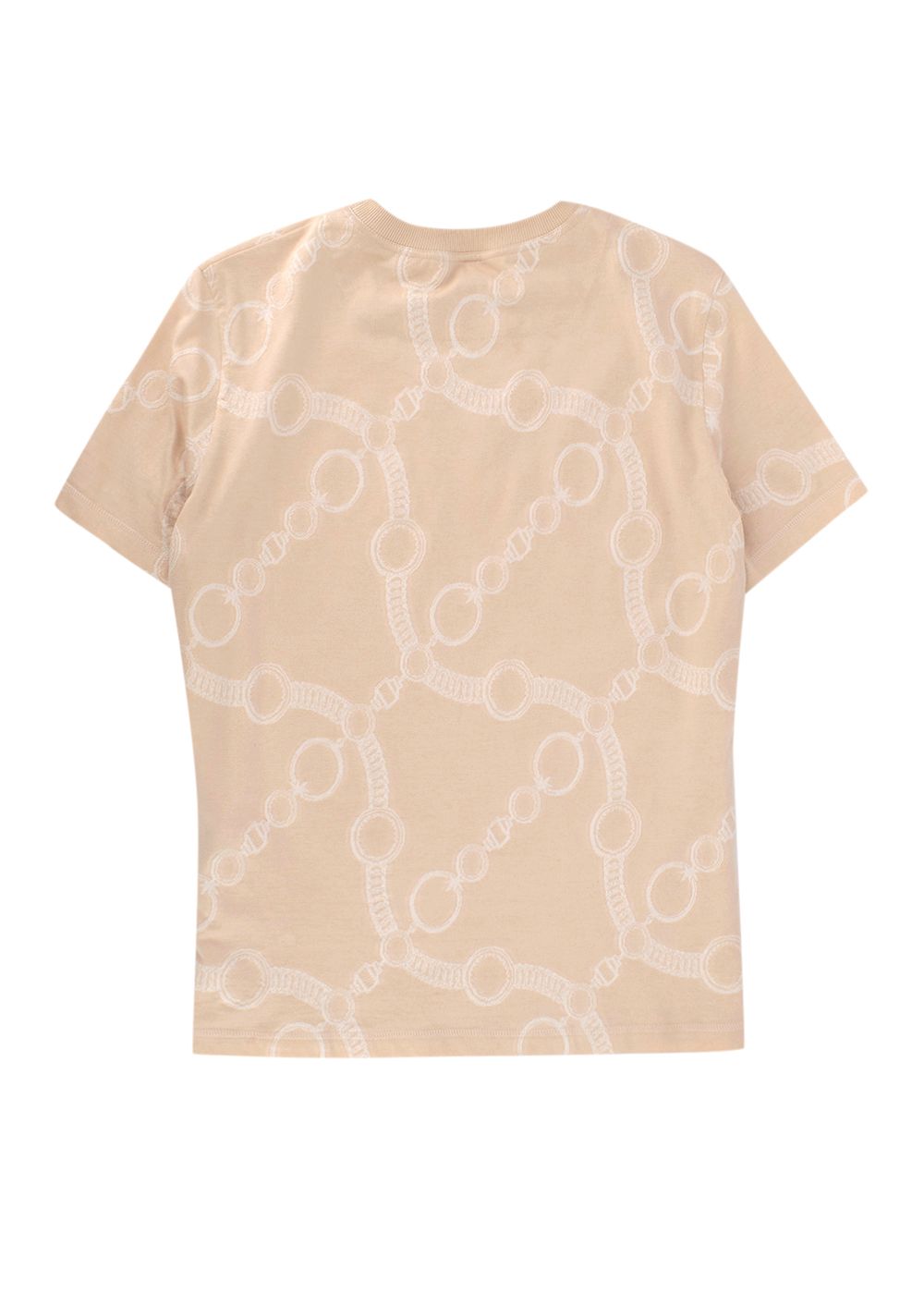 Hermes Beige Chain Print T-Shirt Size L beige white cotton