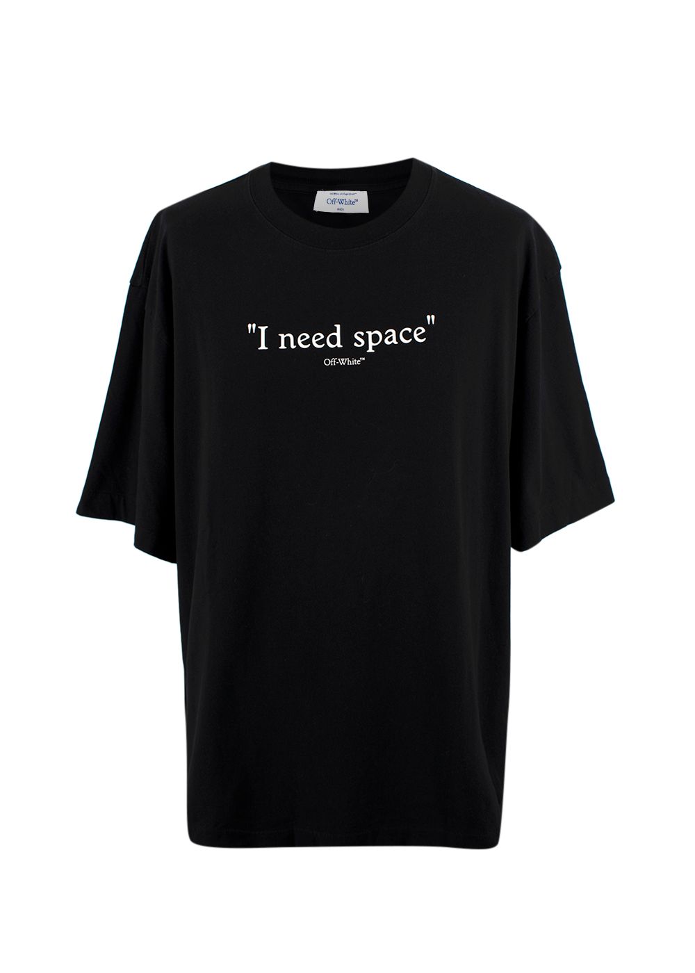 Preowned Off-White "I Need Space" T-shirt Size S Black cotton