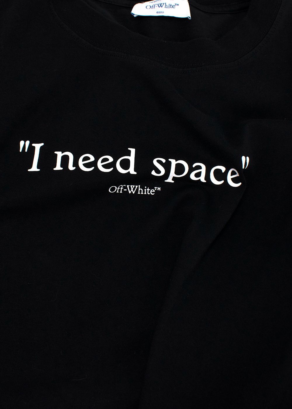 Preowned Off-White "I Need Space" T-shirt Size S Black cotton