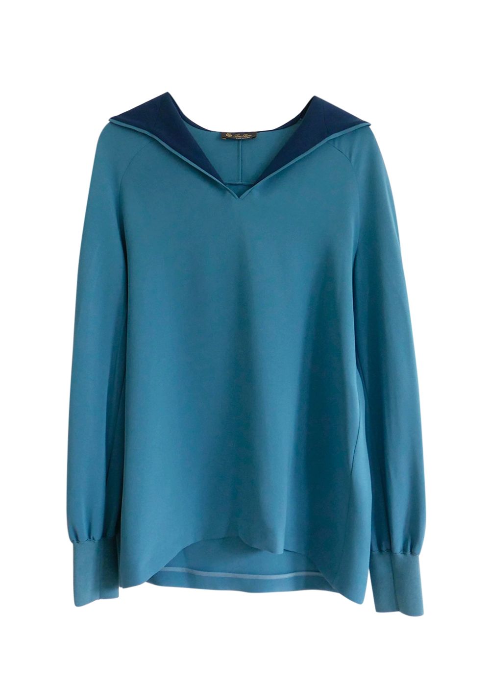 Loro Piana Blue Isida Blouse Size XXS silk