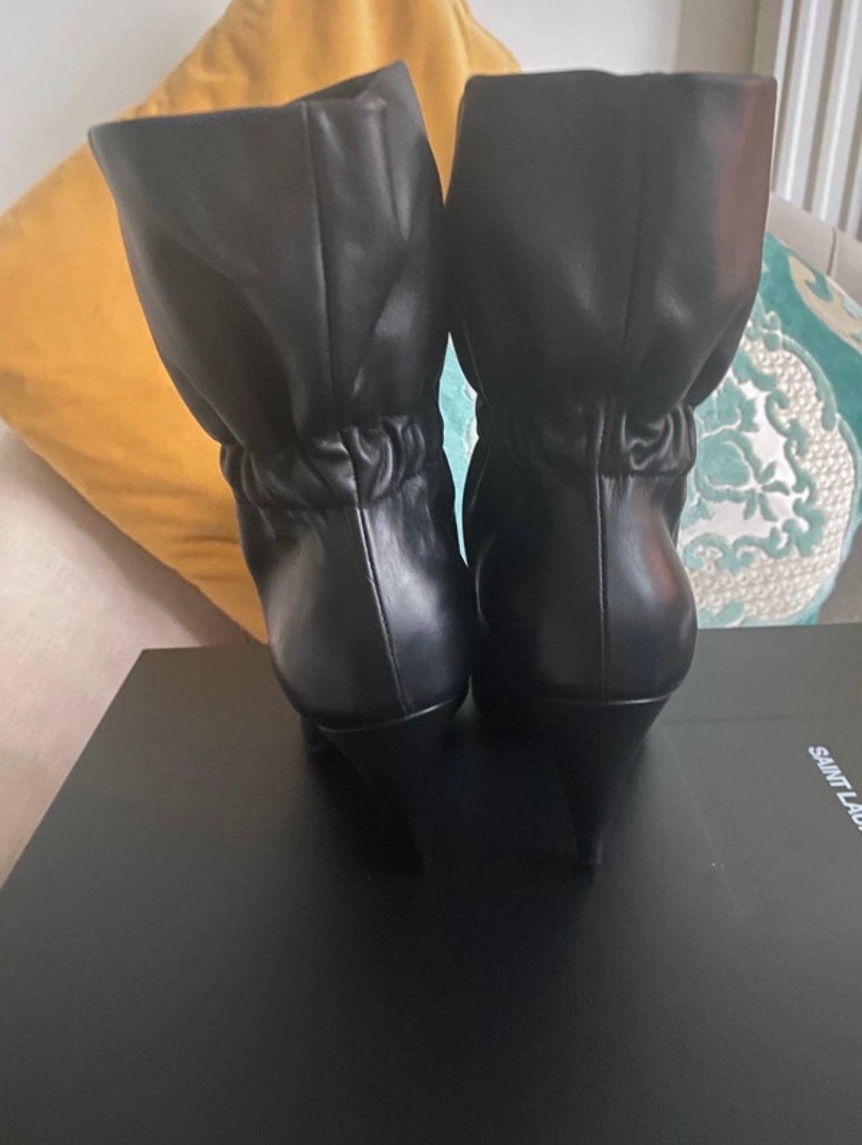 Saint Laurent Black Etienne Ankle Boots Size 38 leather