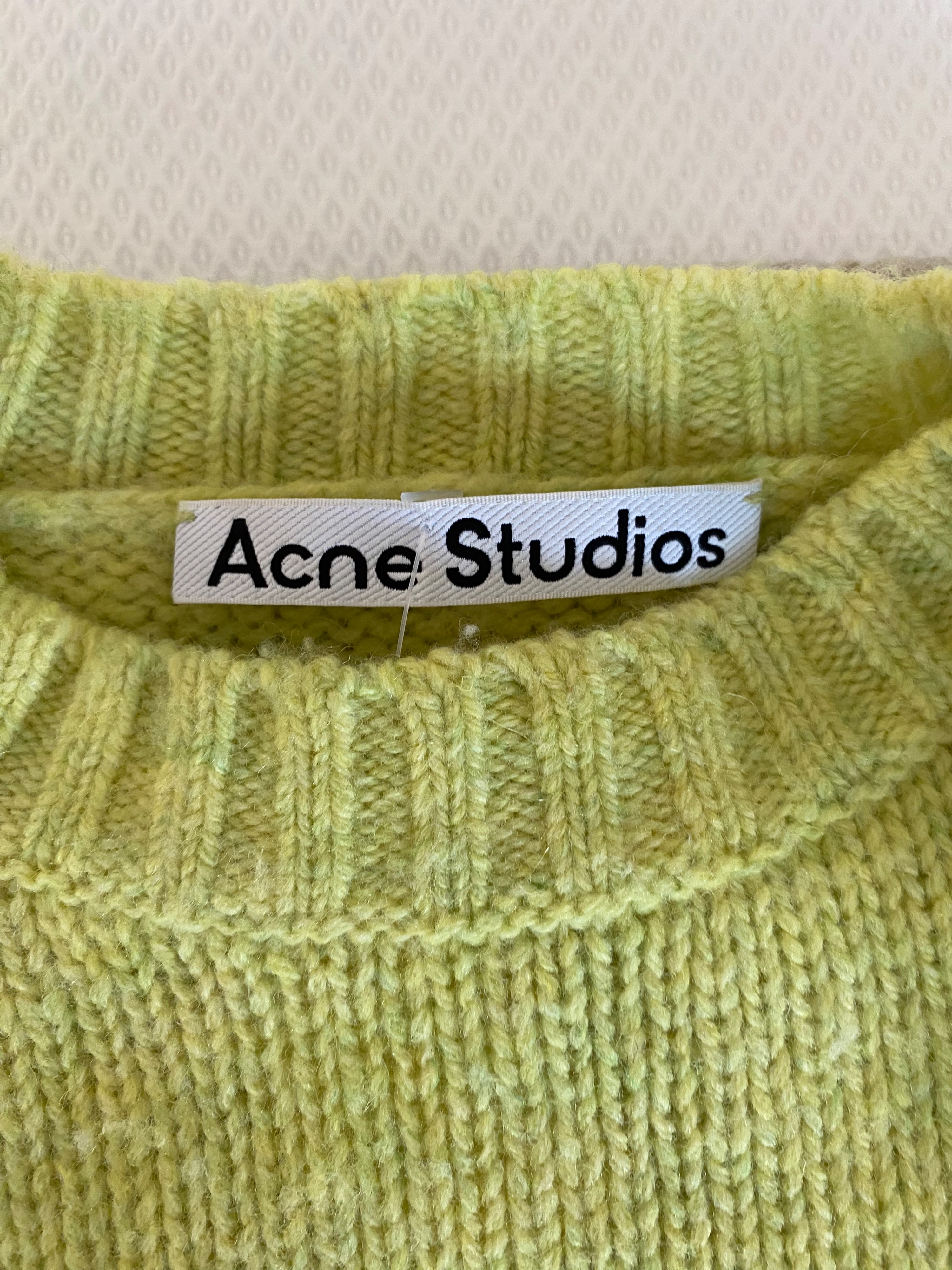 Acne Lime Green Wool Jumper Size S