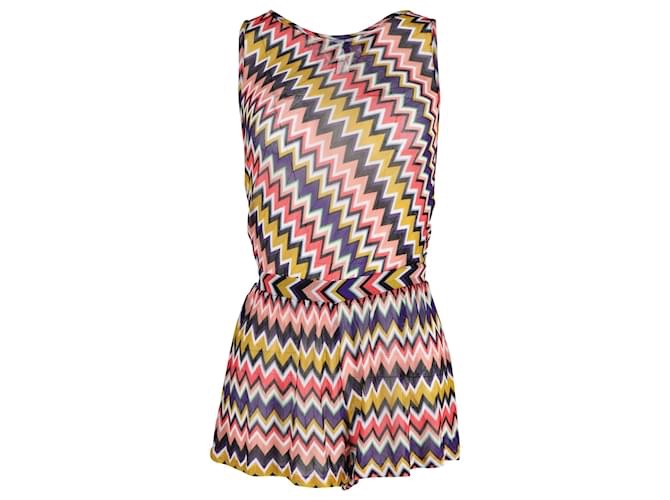 Preowned Missoni Multicoloured Zig Zag Playsuit Size XS Multicolour synthetic