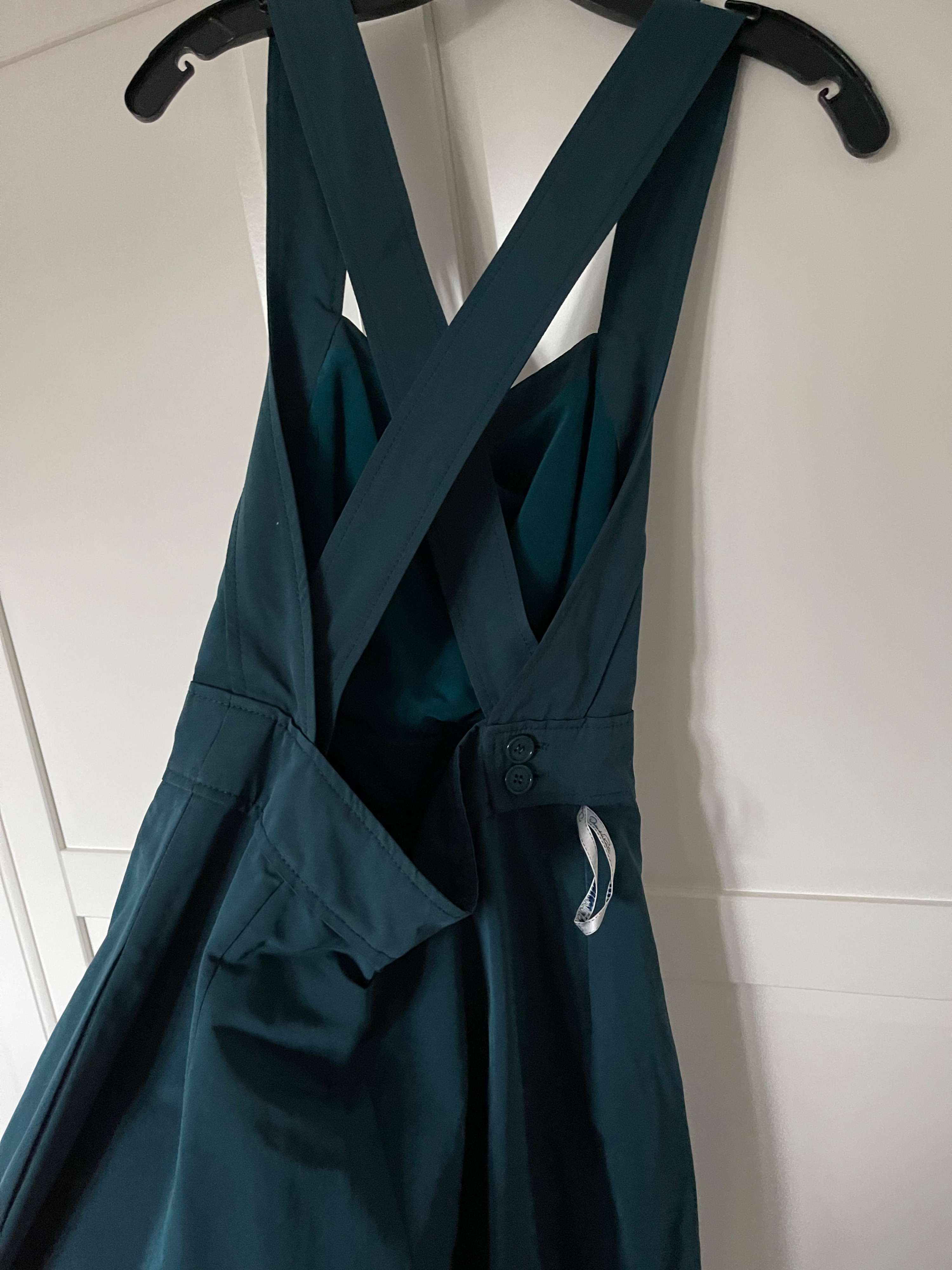 Oscar de la Renta green silk-blend taffeta jumpsuit Size M Peacock cotton