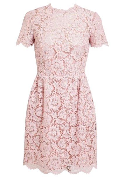 Preowned Valentino Blush Pink Lace Dress Size M see label