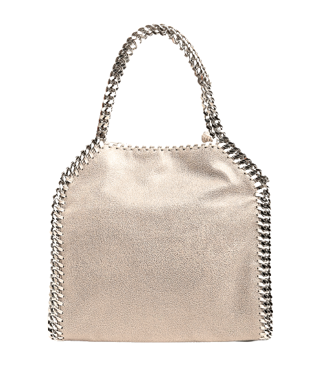 Preowned Stella McCartney Silver metallic Shaggy Deer Falabella mini tote bag Size S gold leather