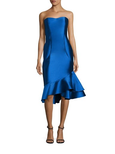 Sachin  Babi Blue Strapless Dress Size S polyester