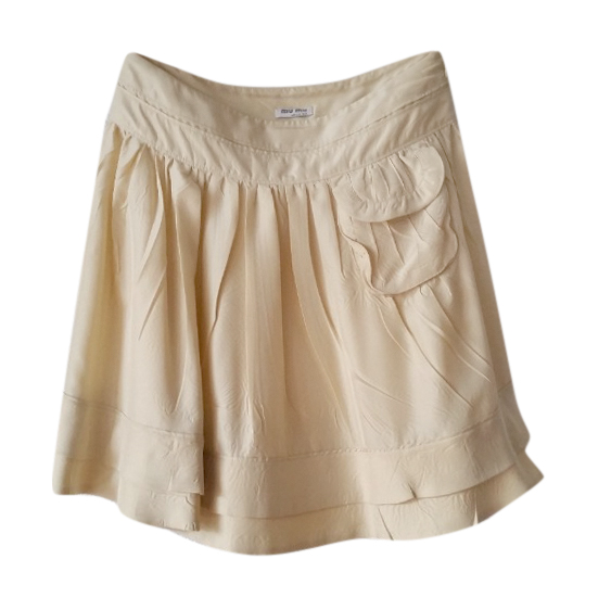 Miu Miu beige pleated mini skirt Size M Beige/Nude