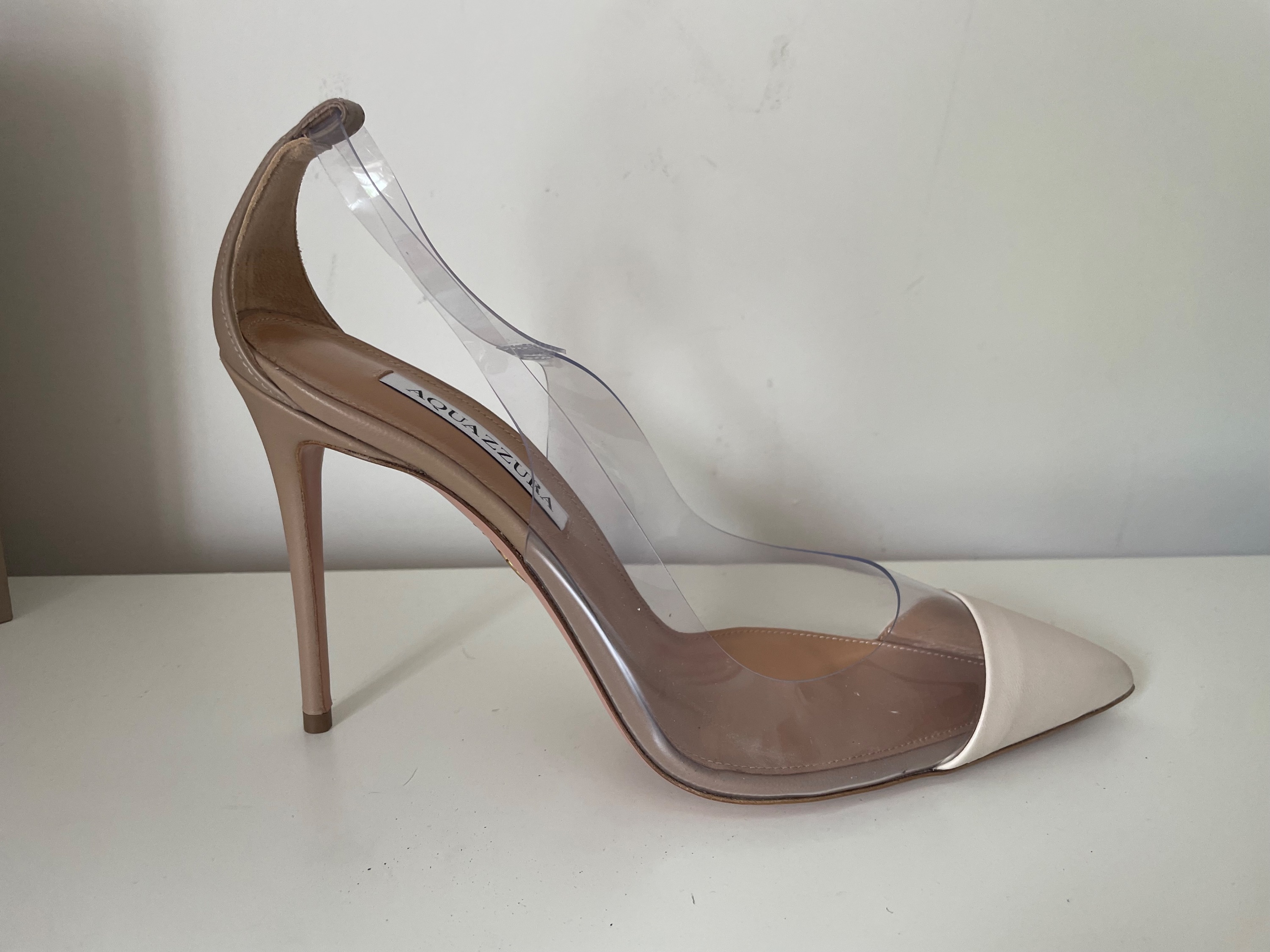 Aquazzura Aquazzrua Naked 105 Pumps Size 40 Nude Beige leather/pvc