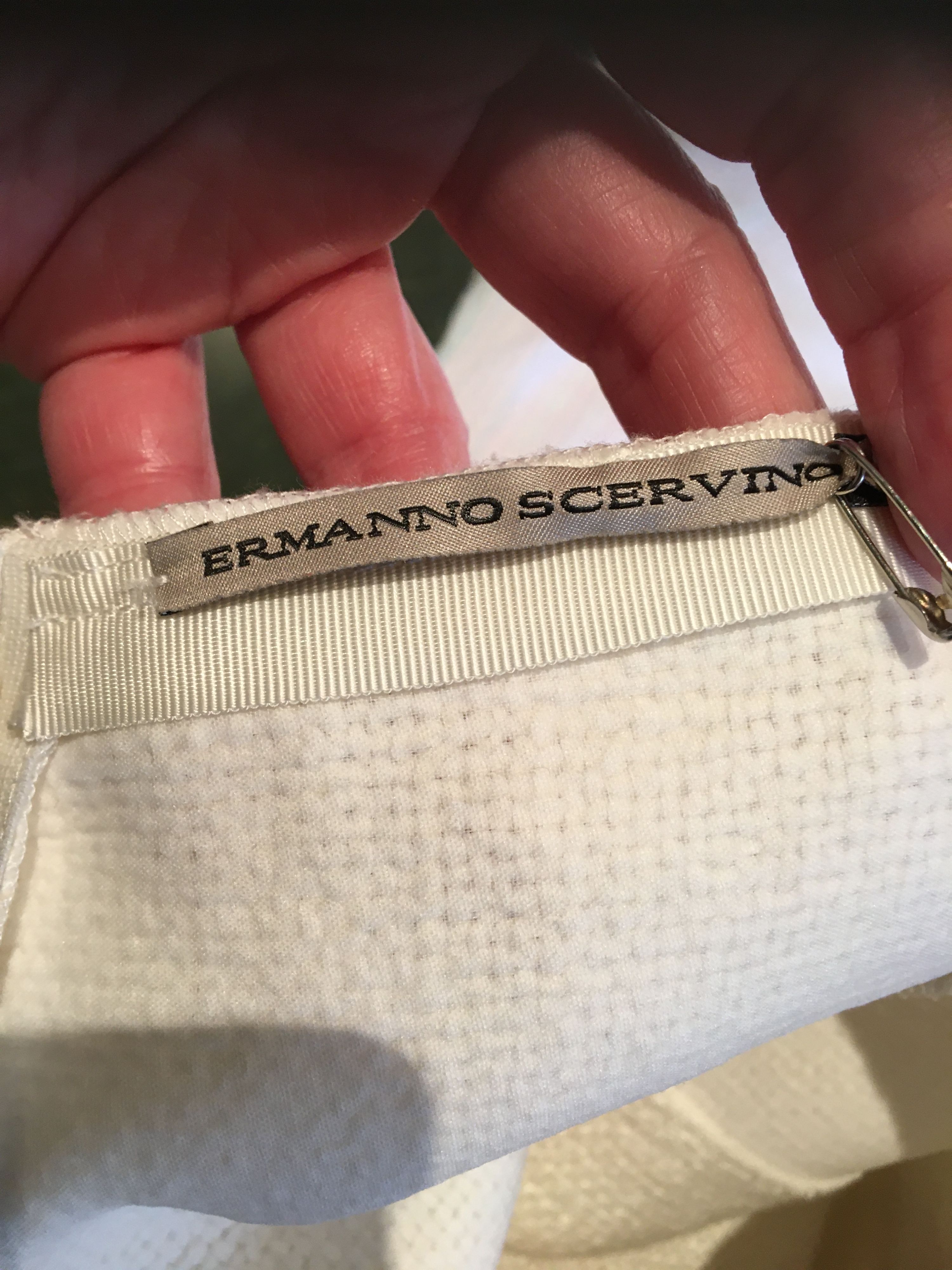 Preowned Ermanno Scervino White Linen Buckle Skirt Size M