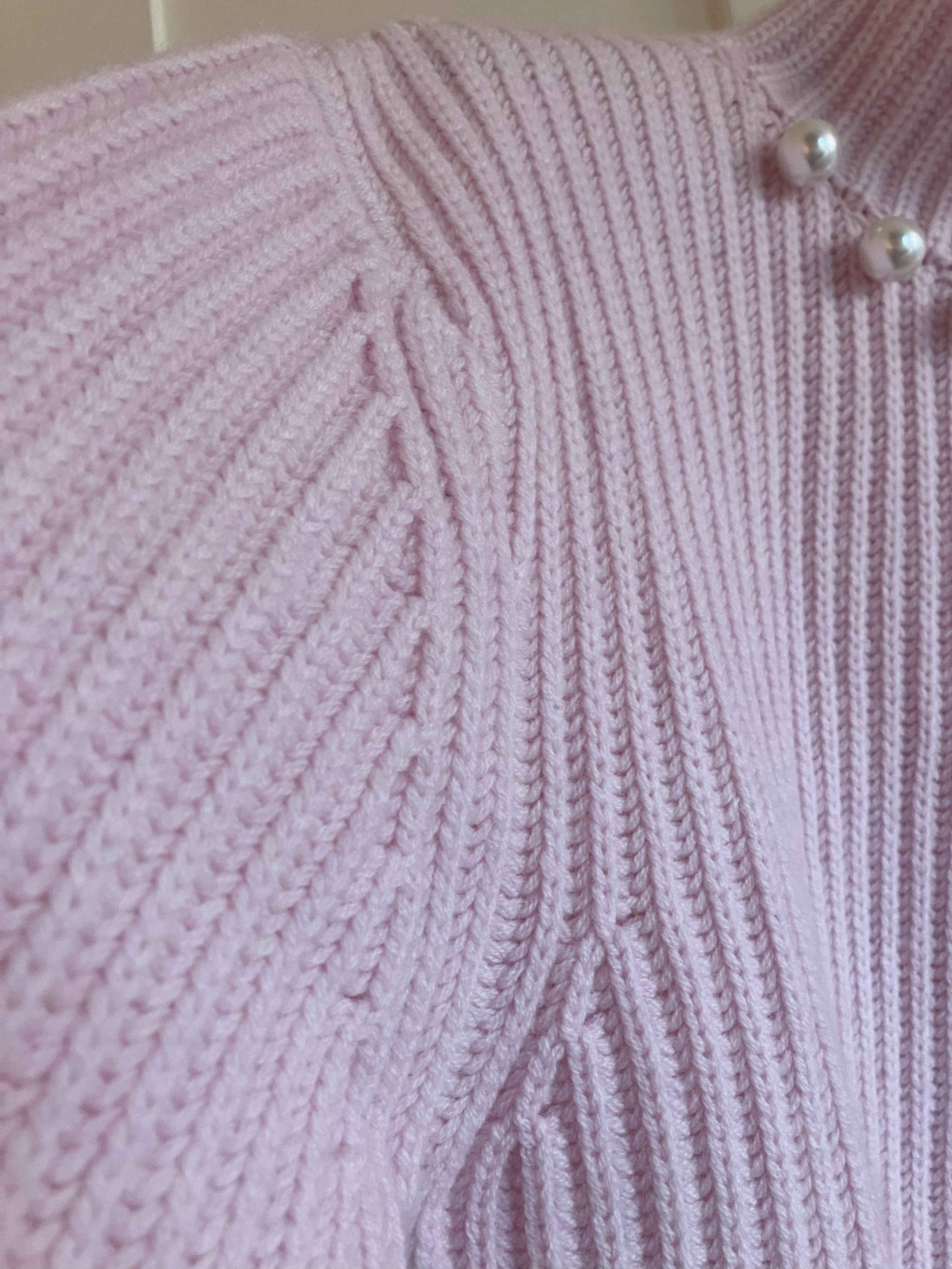 JW Anderson Pink Cashmere Blend Pearl Detail Jumper Size S wool/cashmere