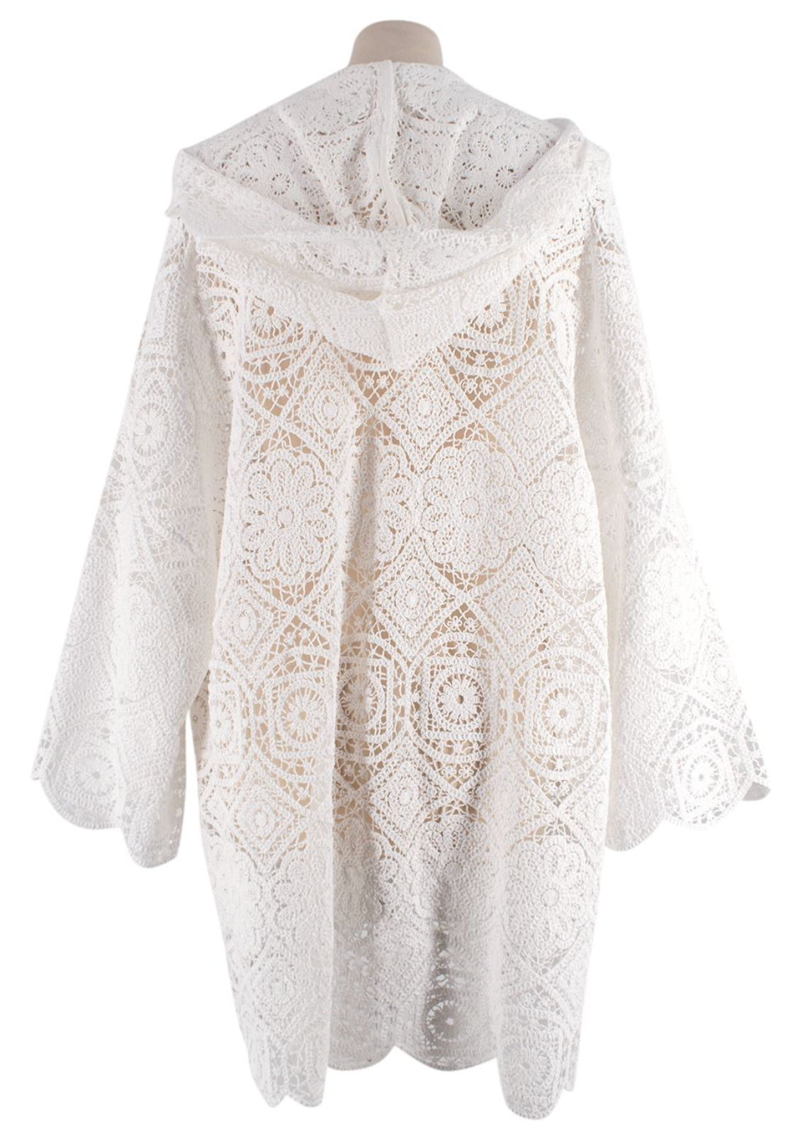 Borgo De Nor White Crochet Divona Brea Dress Size L cotton