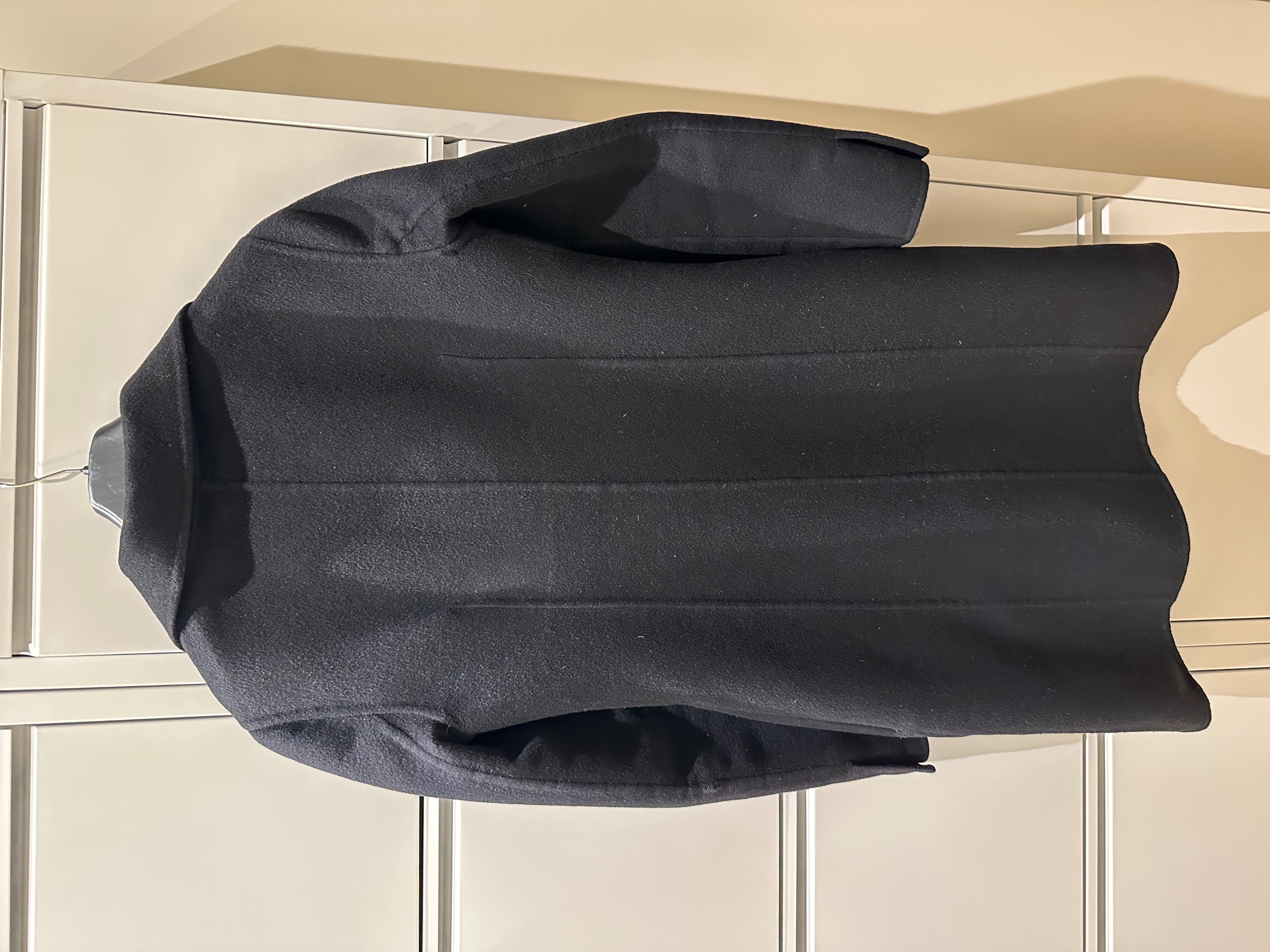 Preowned Prada Black Wool  Cashmere Coat Size 40