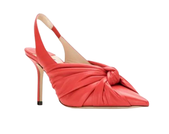 Preowned Jimmy Choo Red Leather Annabell Sling back Pumps Size 37