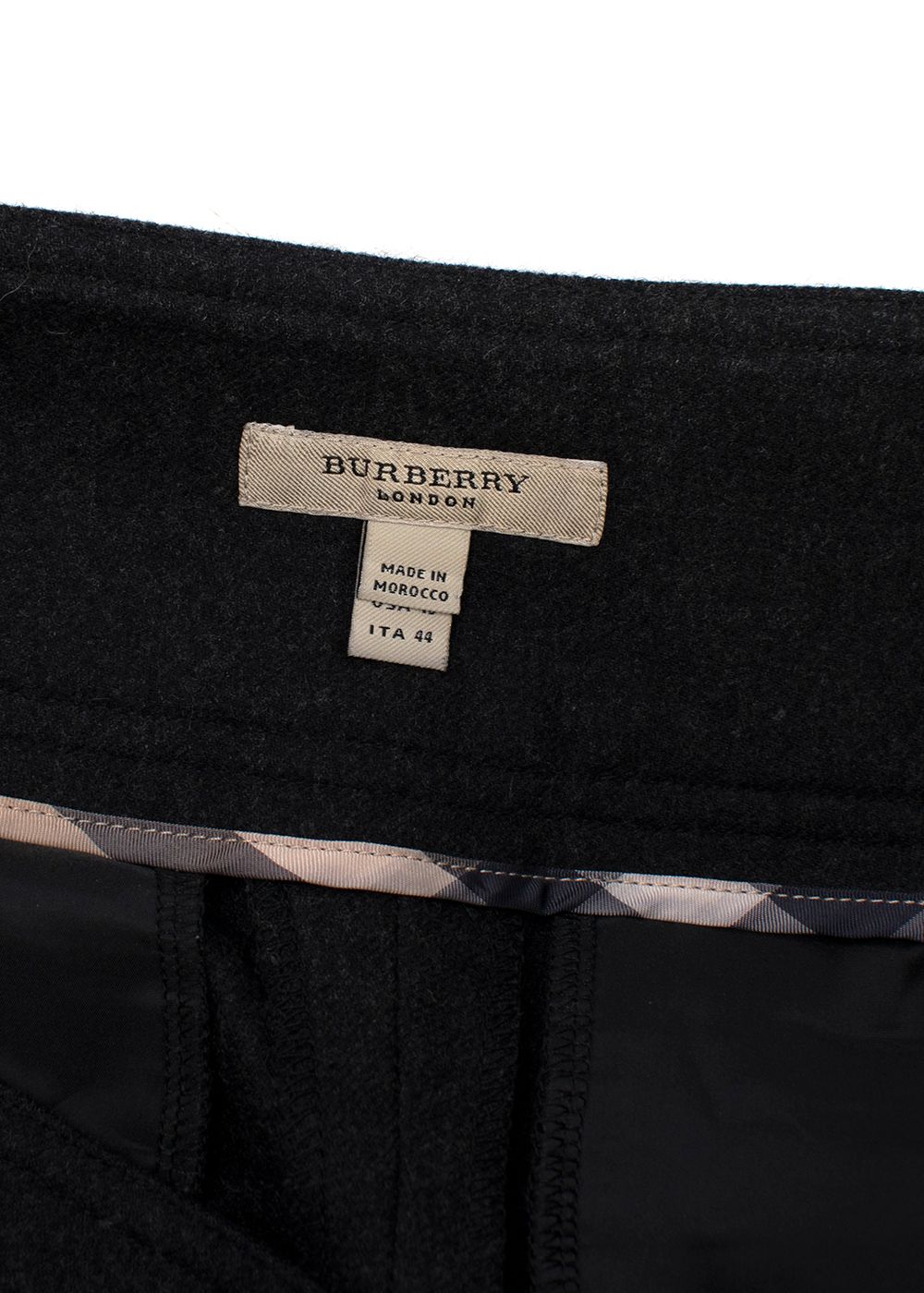 Preowned Burberry Grey Wool Blend Tailored Trousers Size M