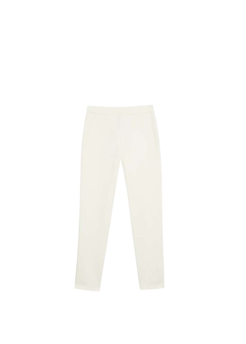 Preowned MaxMara Cream Cropped Stretch Pants Size S polyamide/elastane