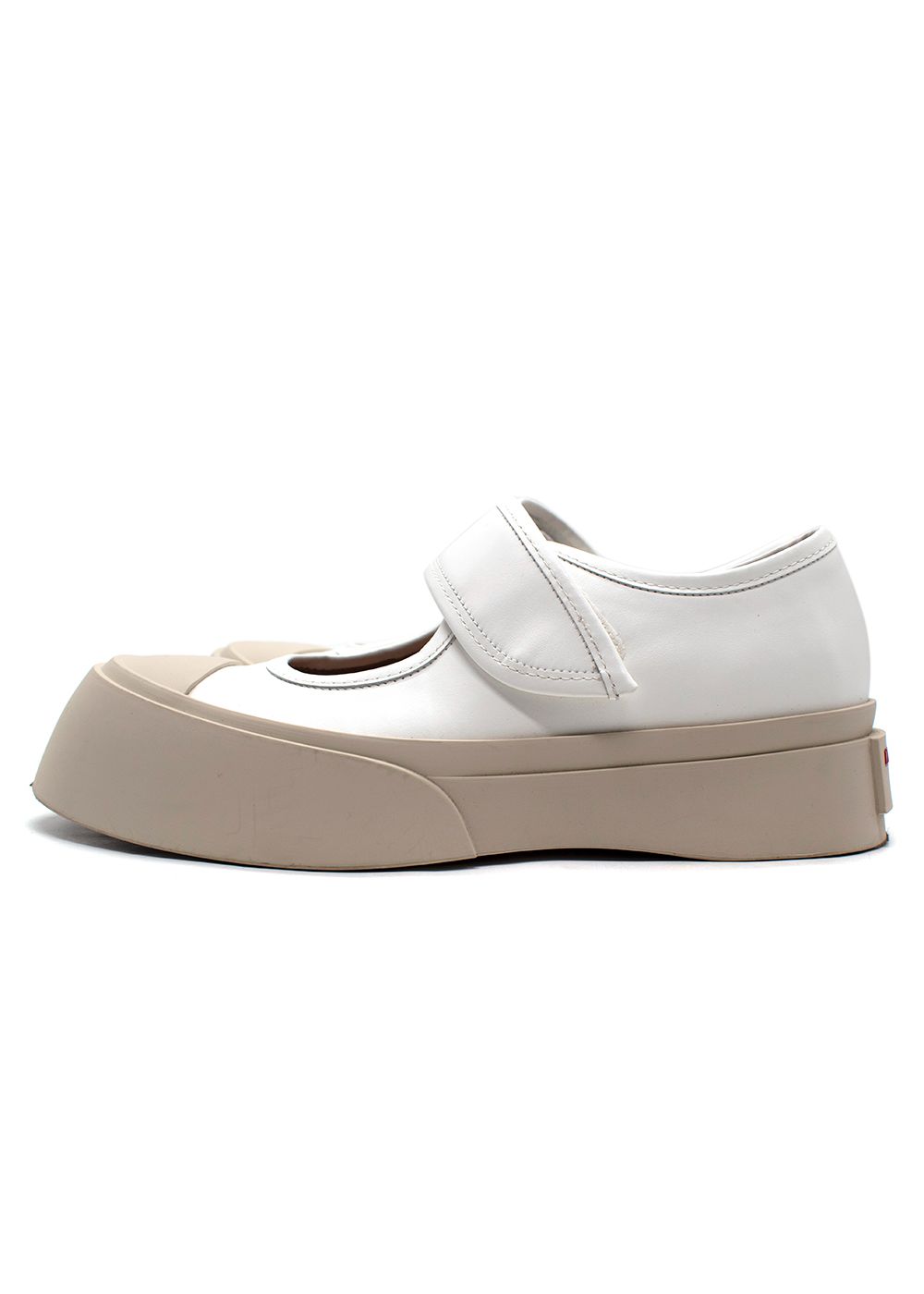 Preowned Marnie Cream Nappa Pablo Mary Jane Shoes Size 39 calf leather