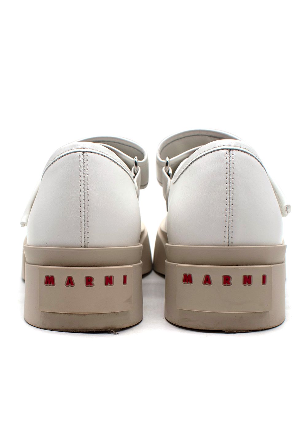 Preowned Marnie Cream Nappa Pablo Mary Jane Shoes Size 39 calf leather