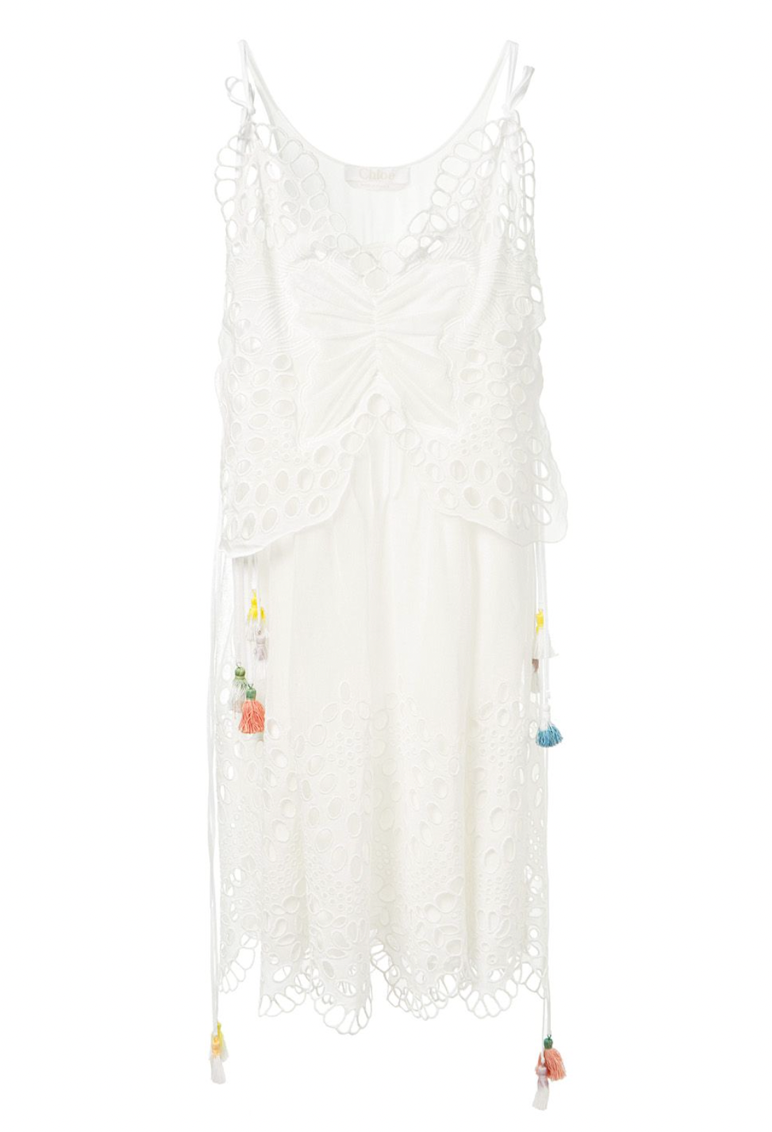 Chloe Butterfly Broderie Anglaise Tassel Tulle Dress Size S