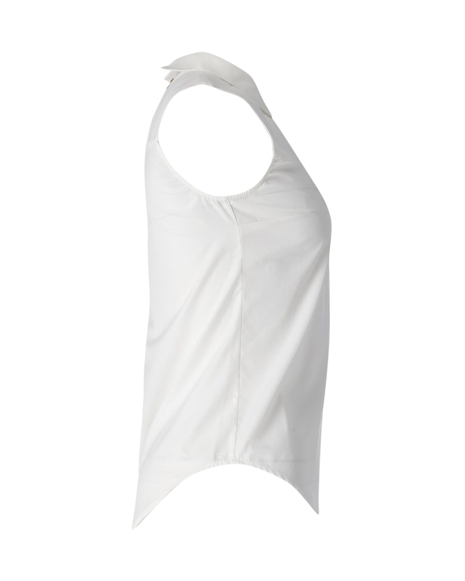 Preowned Victoria Beckham White Cotton Sleeveless Shirt Size XS