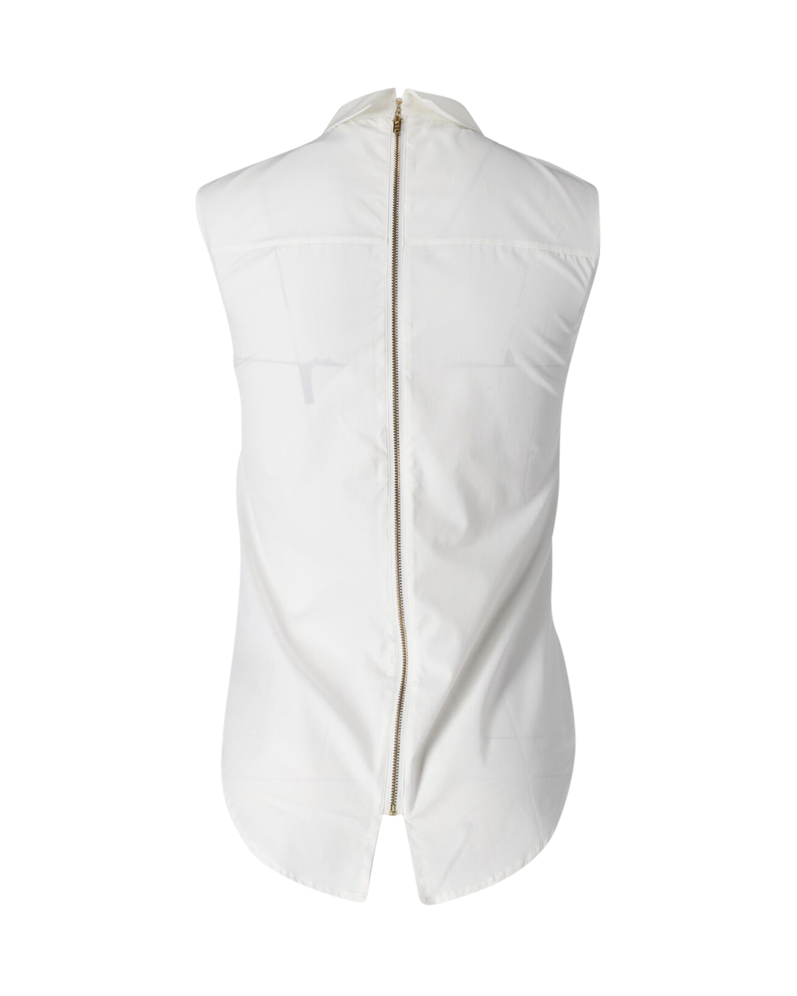 Preowned Victoria Beckham White Cotton Sleeveless Shirt Size XS