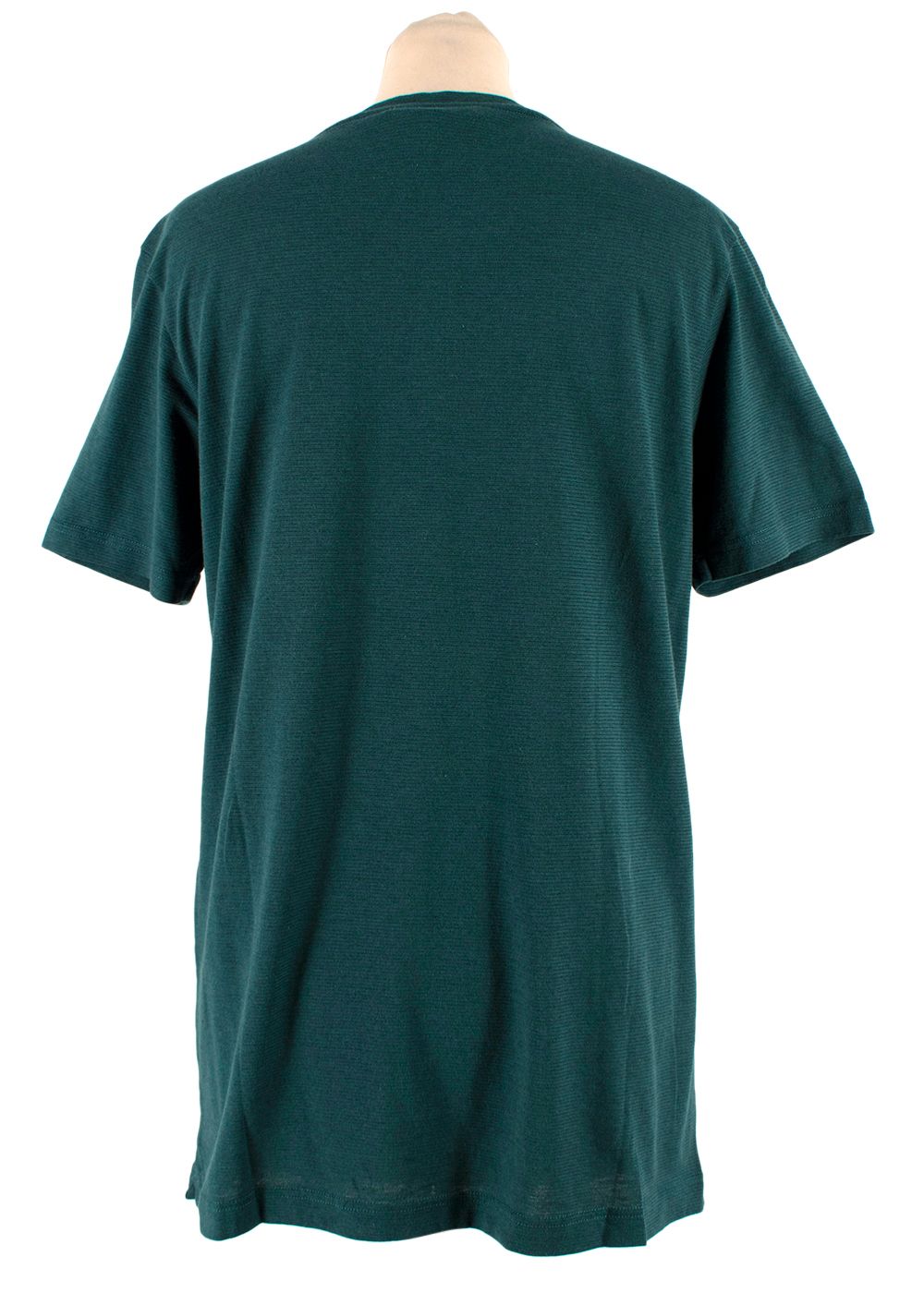 Loro Piana Teal Ribbed Cotton T-Shirt Size XS