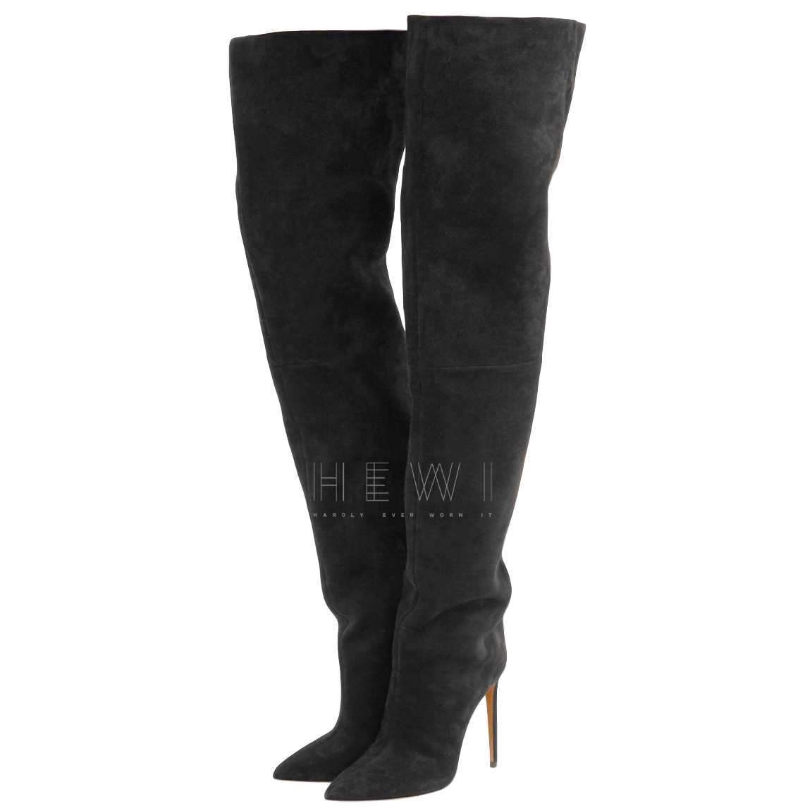 Alexandre Vauthier Black Suede Alex Boots Size 38