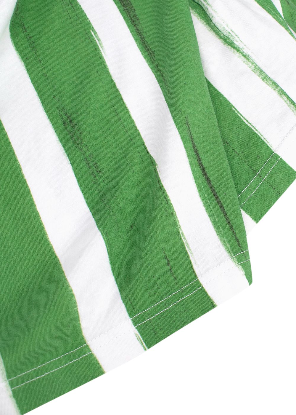 Men's Carven Green Striped Cotton T-shirt Size L Green White