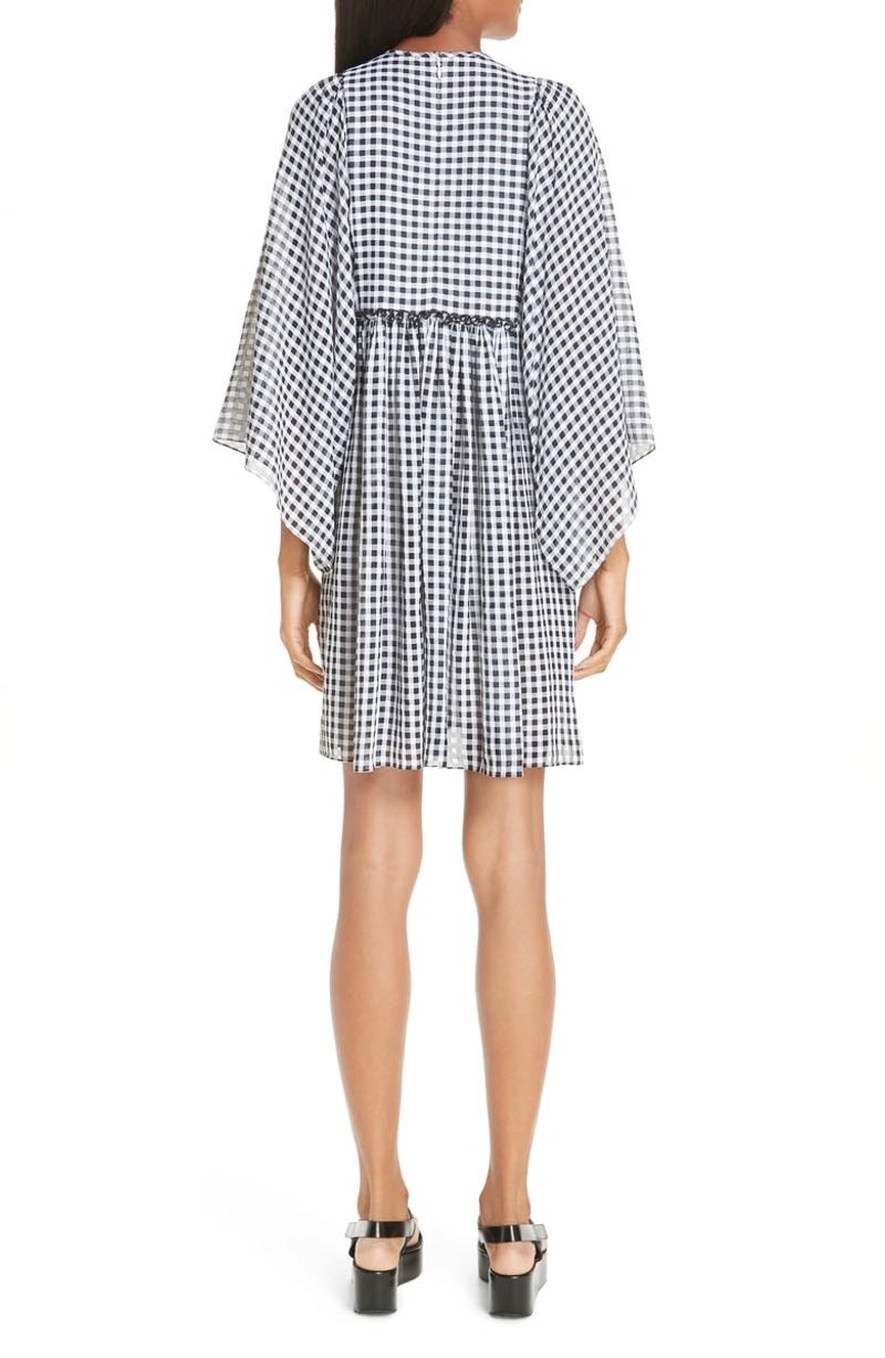 Michael Kors Collection Gingham Seersucker Dress Size M black  white