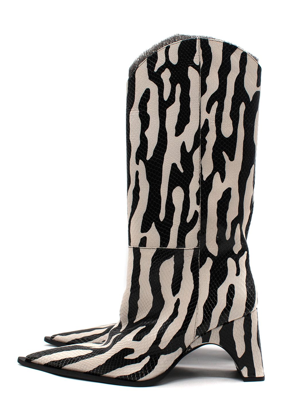 Coperni Zebra 85mm Bridge Boots Size 41 black / white leather