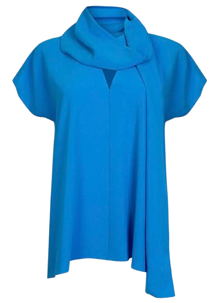 Roksanda Blue Pixil Draped Top Size M acetate/polyester