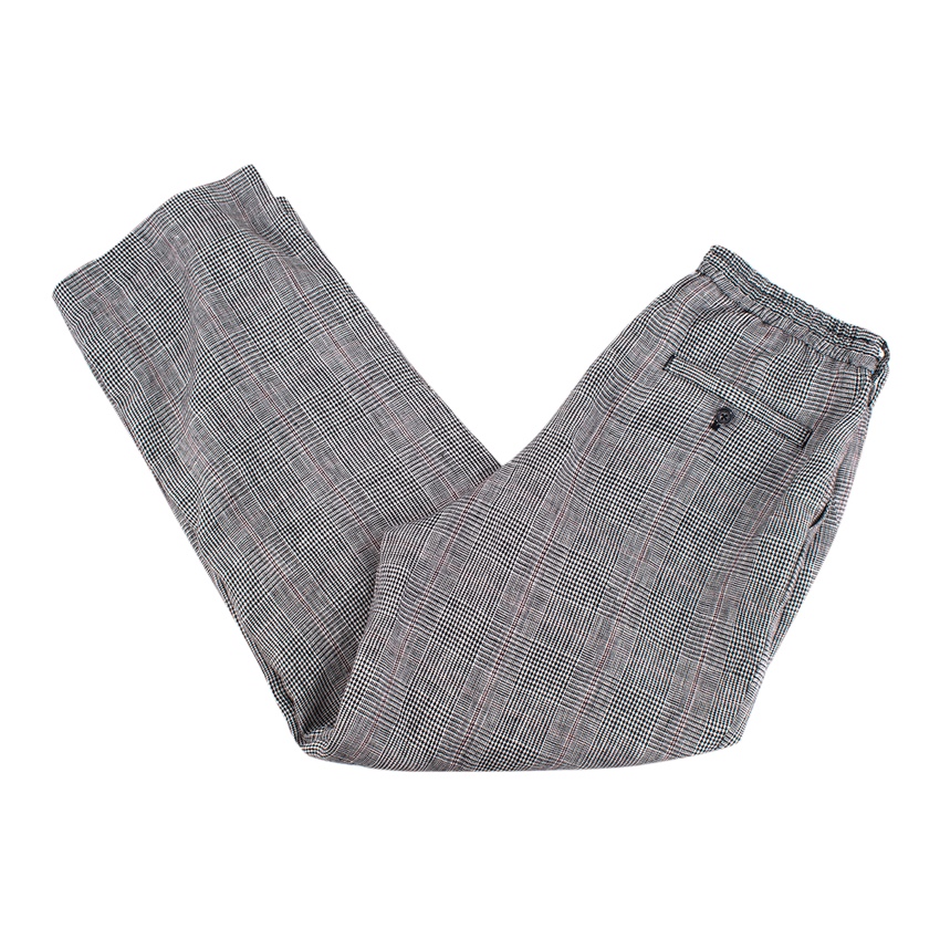 Men's Viktor  Rolf Mister Mister Prince of Wales Check Trousers Size 30 linen