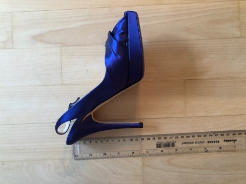 Preowned Jimmy Choo poem iris satin sling-back sandals Size 37 Blue