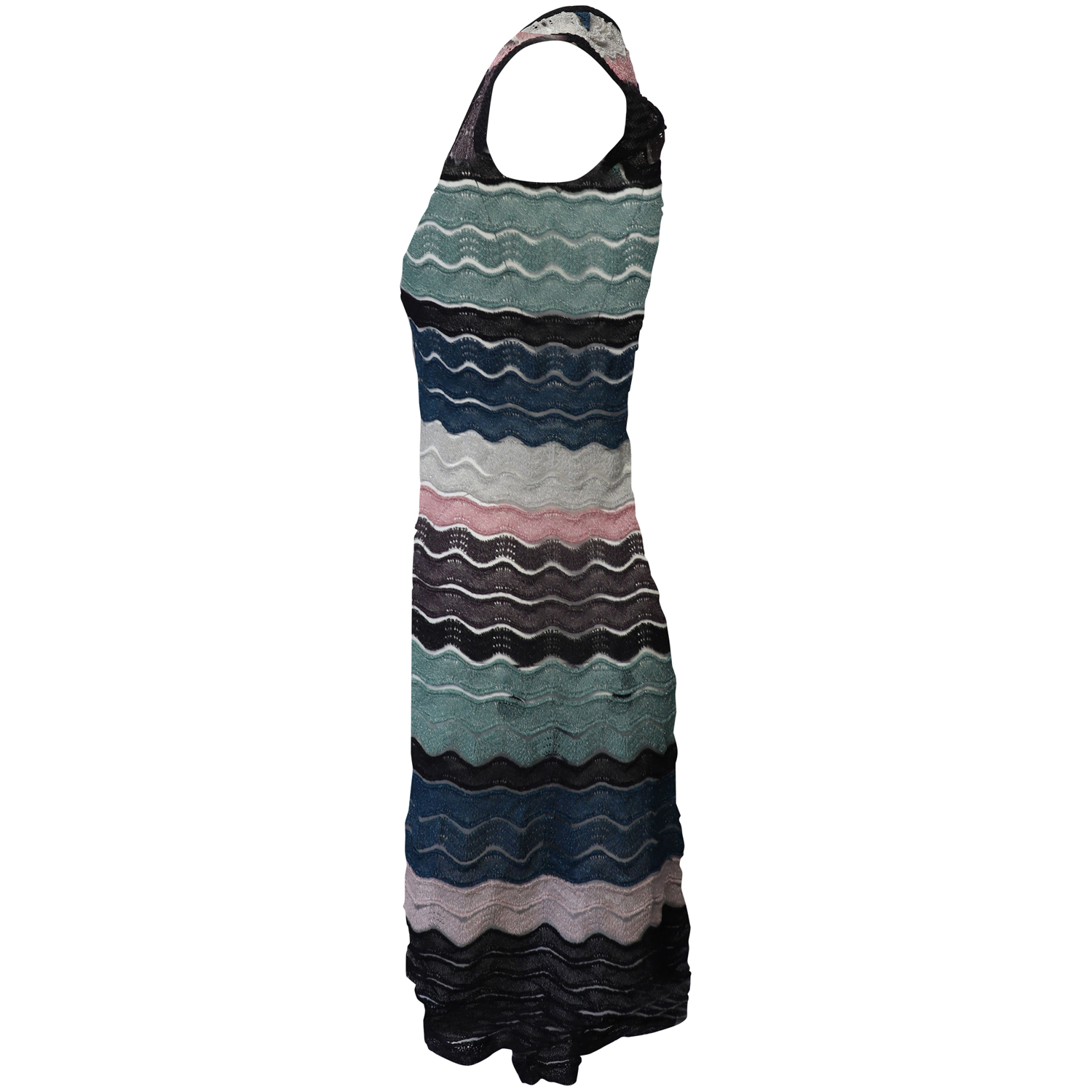 Preowned Missoni Multicoloured Crochet Mini Dress Size M multicolor polyester