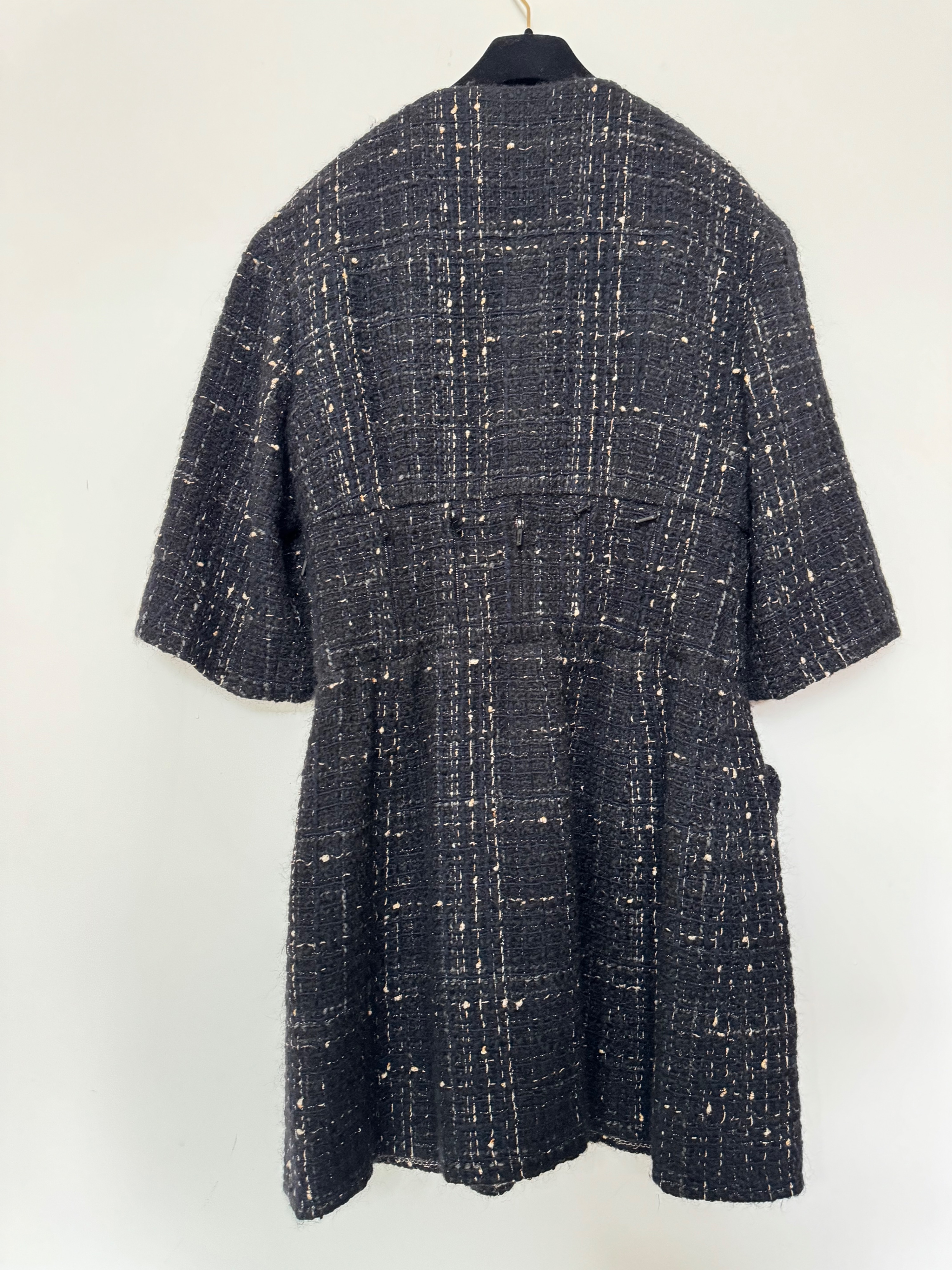 Preowned Chanel Black Multi Pocket Tweed Tent Dress Size XL Multicolor wool