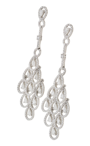 Preowned Bespoke White Gold  Diamond Chandelier Earrings