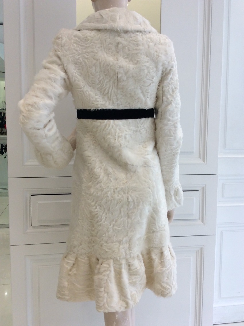 Ungaro Fur Coat Size S White