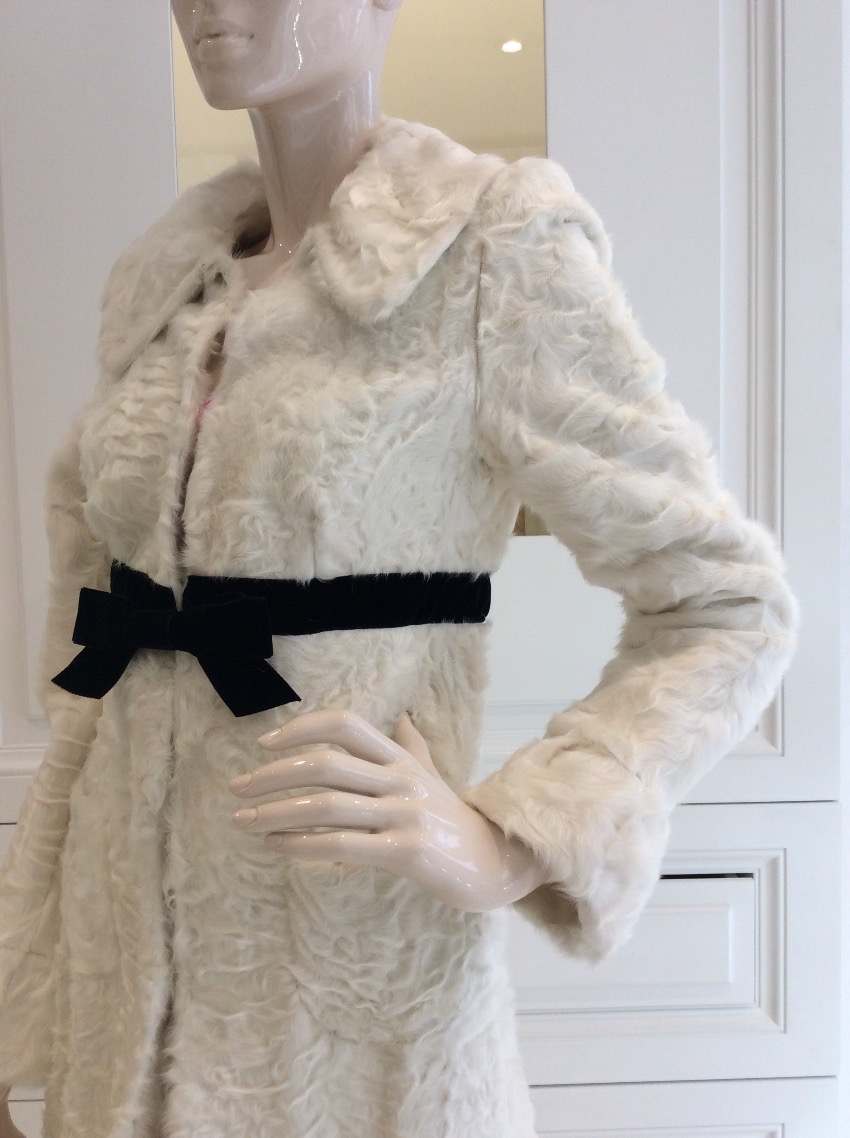 Ungaro Fur Coat Size S White