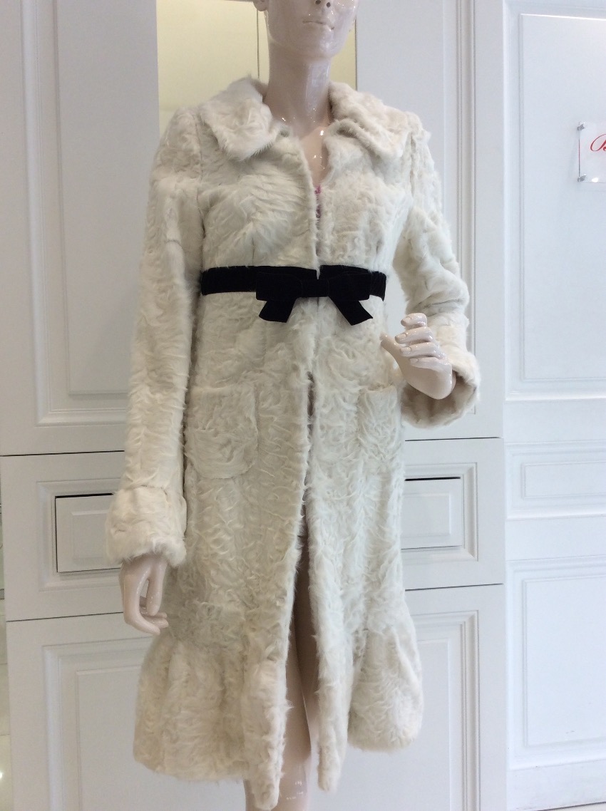 Ungaro Fur Coat Size S White