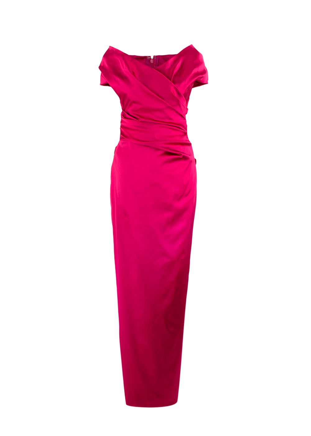 Talbot Runhof Pink Tokara Gathered Maxi Dress Size S Hot pink (334) synthetic