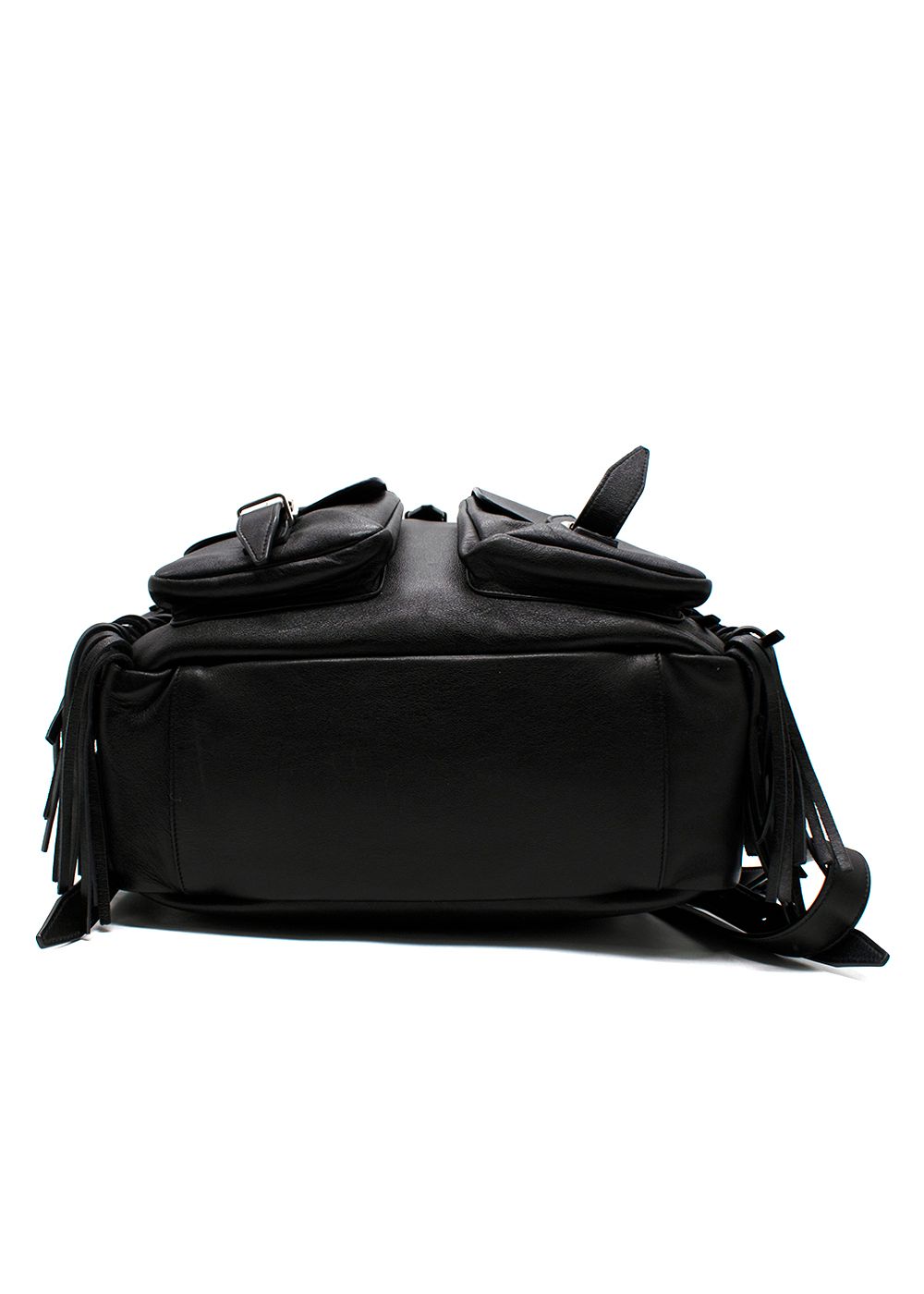 Saint Laurent Black Festival Fringe  Leather Backpack