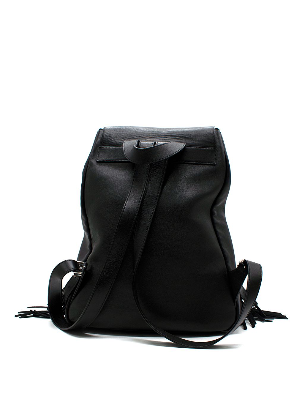 Saint Laurent Black Festival Fringe  Leather Backpack