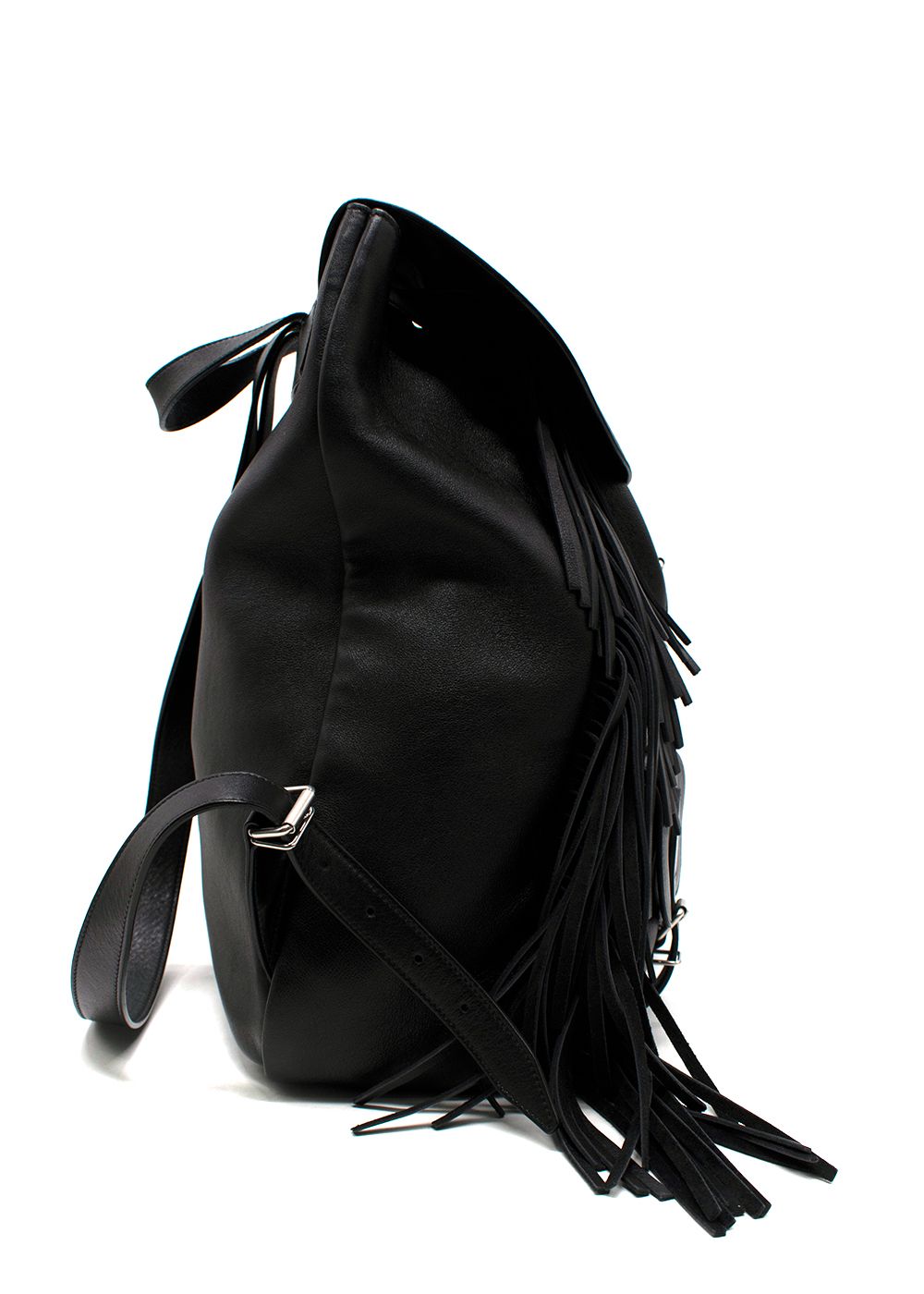 Saint Laurent Black Festival Fringe  Leather Backpack