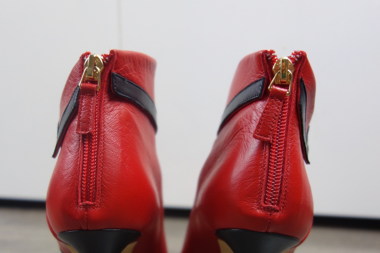 Preowned Malone Souliers Red Amelie Leather Ankle Boots Size 39