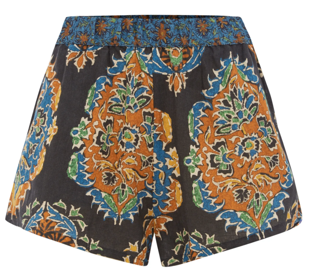 Boteh Multicoloured Rhea Linen Shorts Size XXS multi