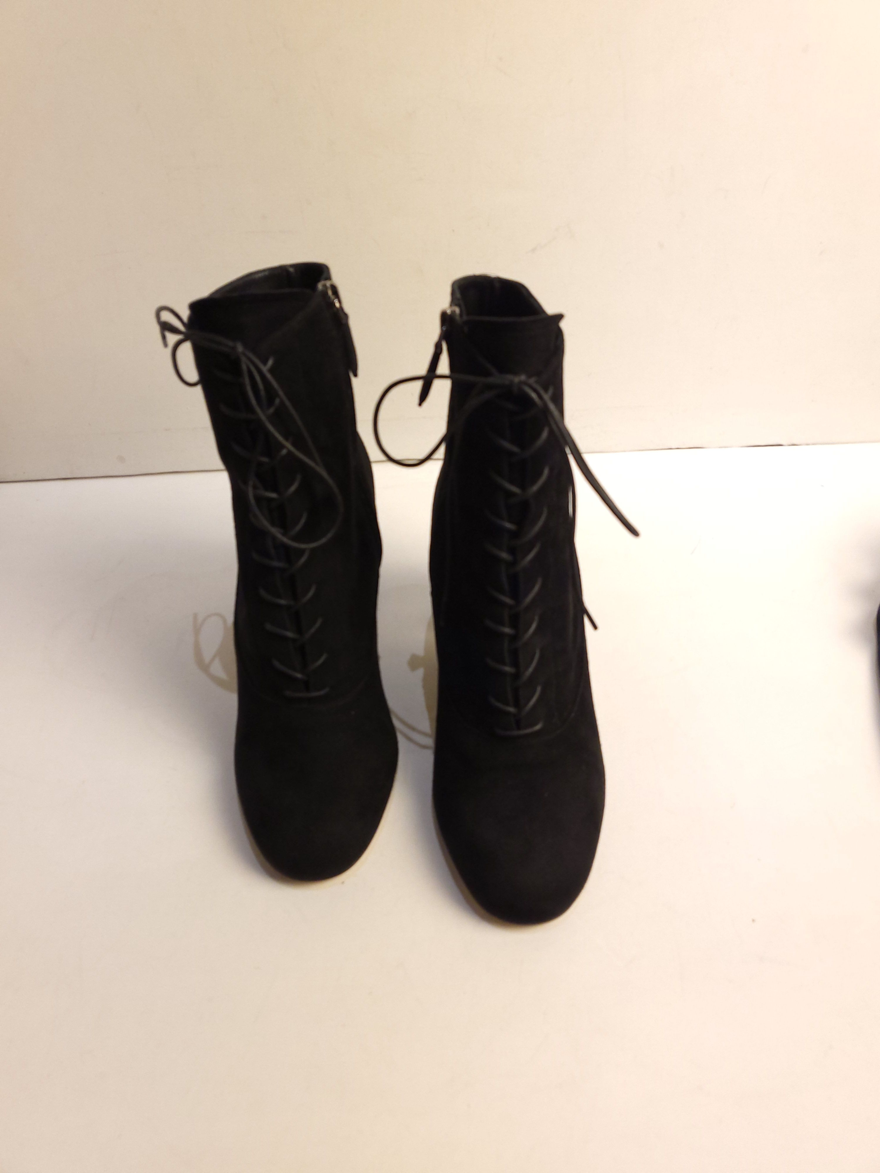 Preowned Miu Miu Black Suede Lace-Up Ankle Boots Size 37