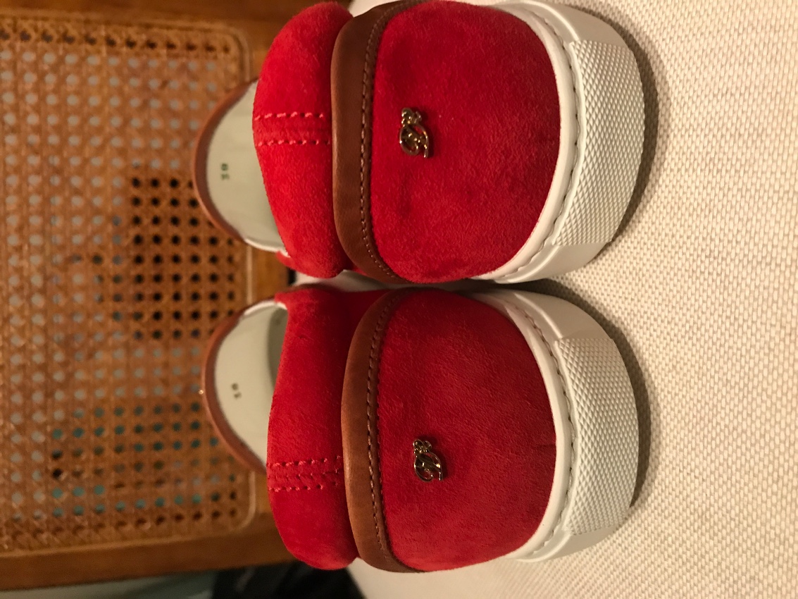 DSquared red embellished suede slip-on trainers Size 38