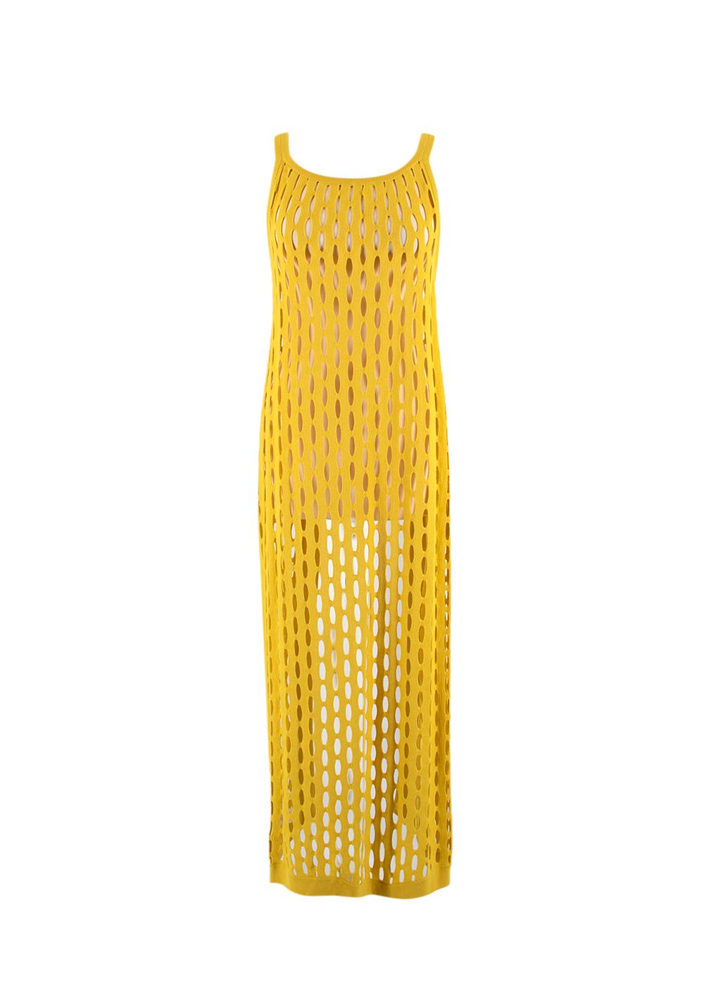 Marni Yellow Fishnet Cotton Coverup Dress Size S