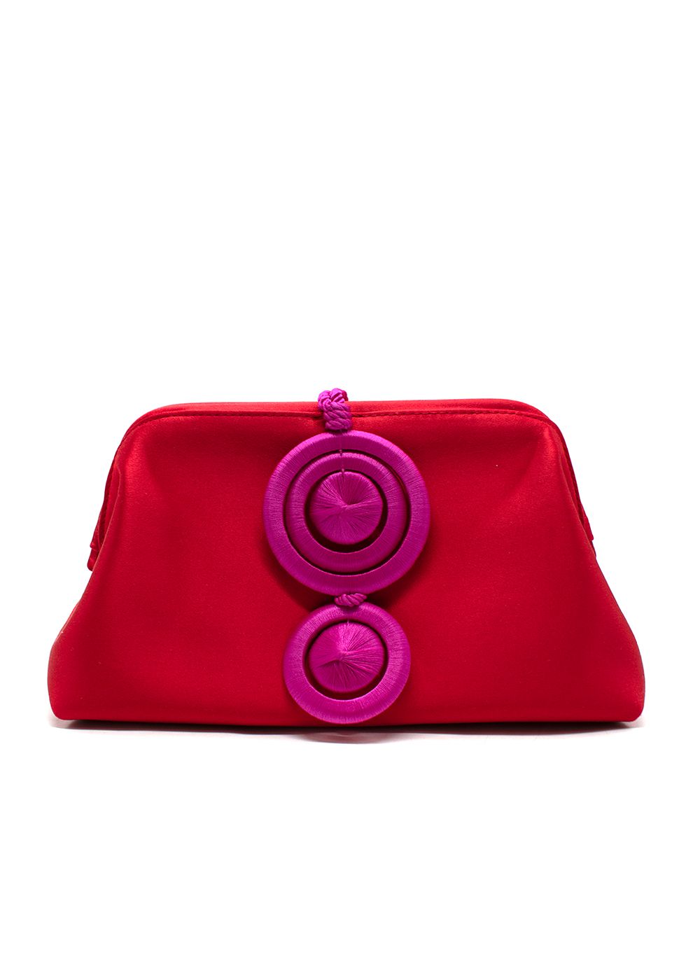 Serena Uziyel Red and Pink Silk Clutch silk/satin