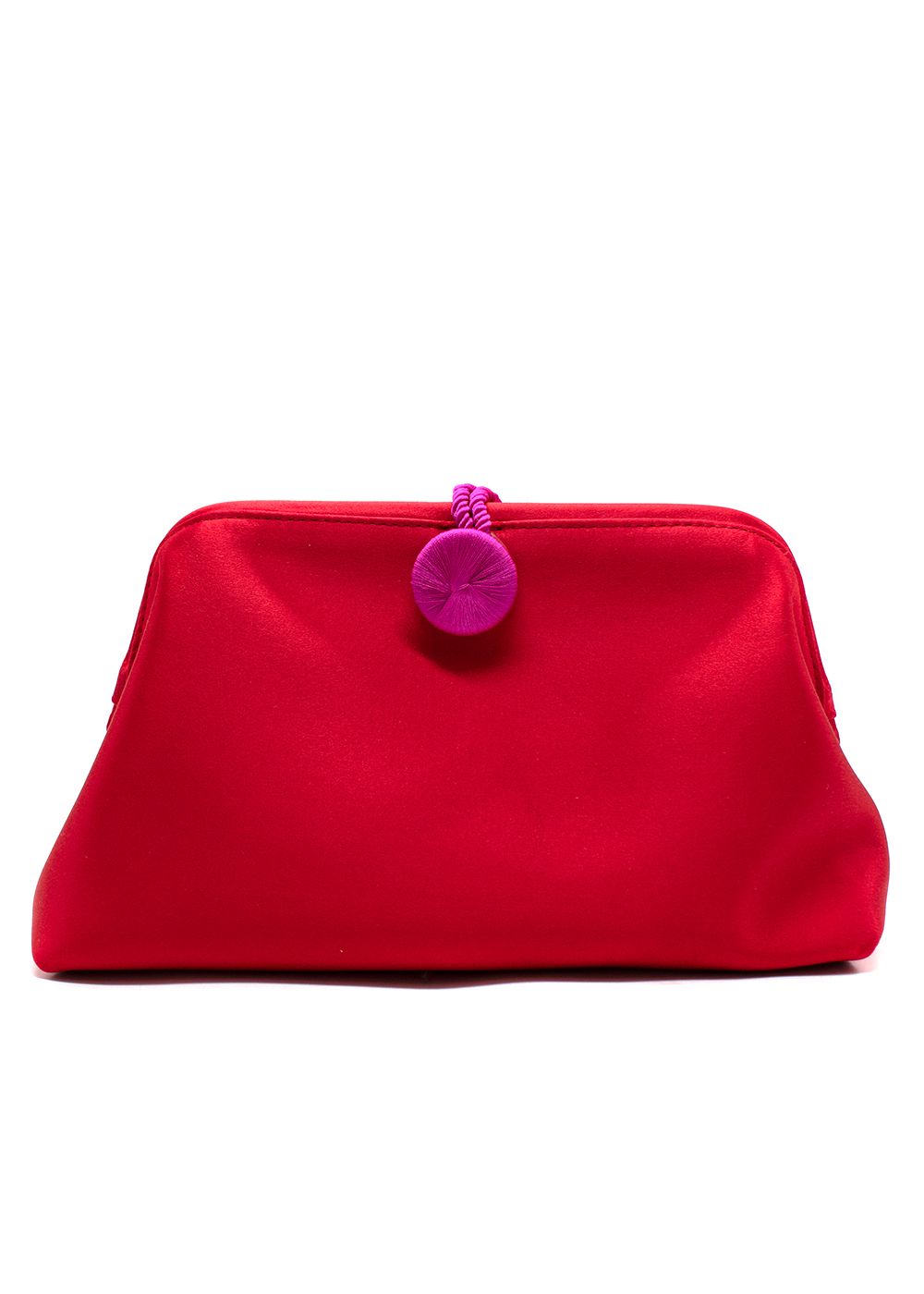 Serena Uziyel Red and Pink Silk Clutch silk/satin